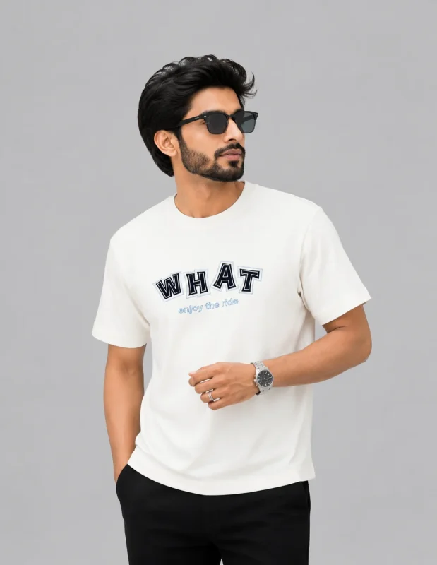 What Graphic Semi Drop Shoulder T-Shirt