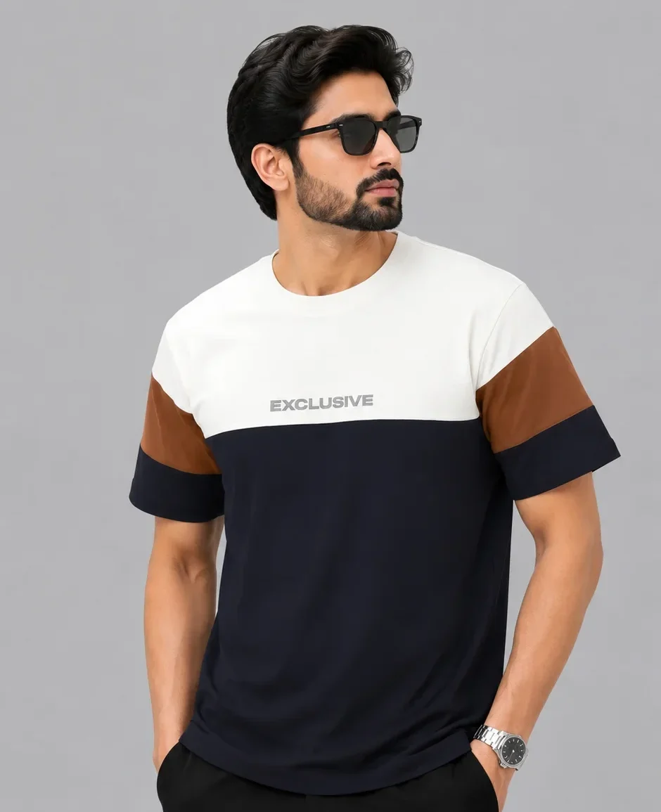 Triple Tone Exclusive Semi Drop Shoulder T-Shirt